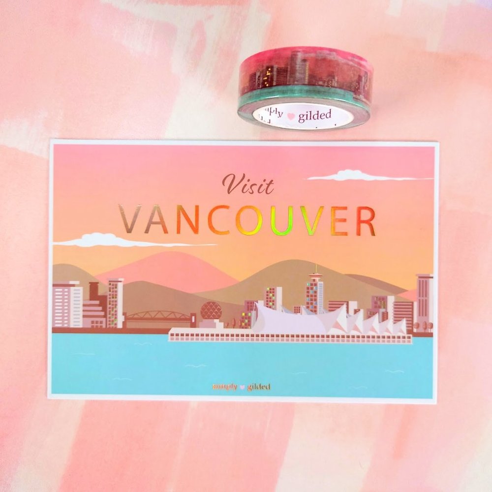 Simply Gilded Vancouver, BC Canada Passports Washi Tape & Postcard